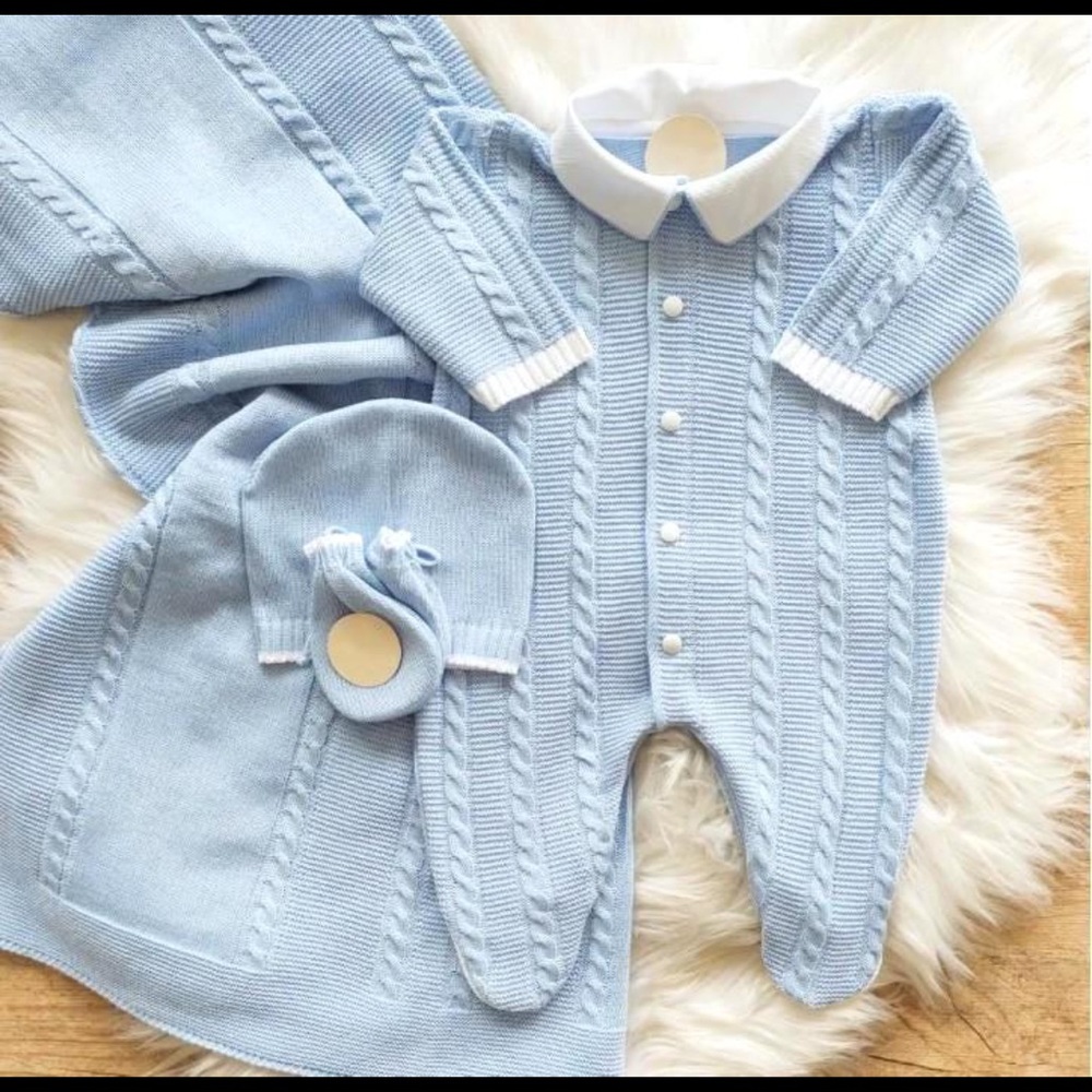 Going home outfit Baby boy knitted coming home outfit Spanish knitted set